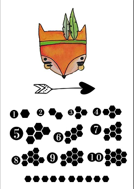 cool boho numbers poster