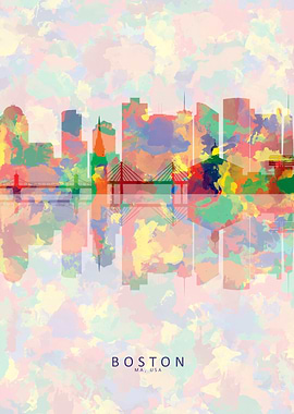 Boston MA USA Skyline