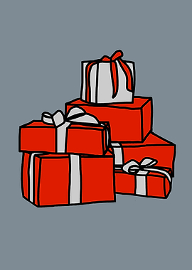 Red Gift Boxes Stack