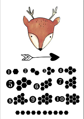 cool boho numbers poster