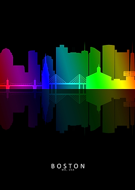 Boston MA USA Skyline