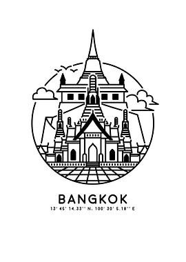 Bangkok Line Art