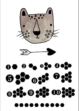 cool boho numbers poster