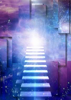 Steps up into cosmos