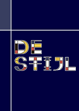 De Stijl The Style On Blue