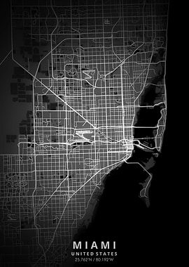 Miami Map Posters