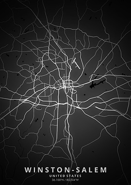 WinstonSalem Map Posters