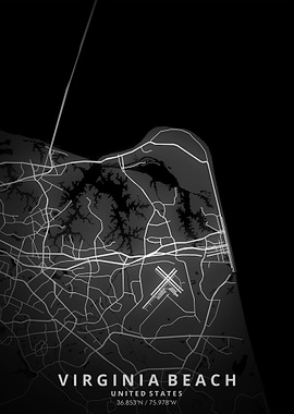 Virginia Beach Map Posters