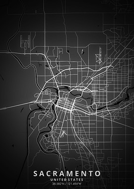 Sacramento Map Posters