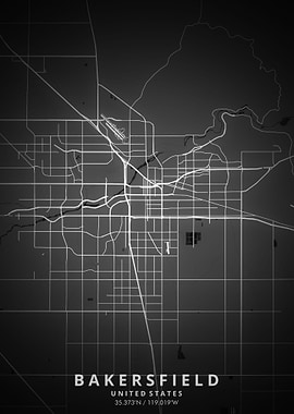 Bakersfield Map Posters