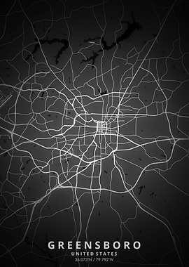 Greensboro Map Posters