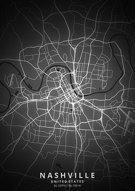 Nashville Map Posters