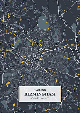 Birmingham UK City Map
