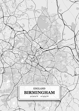 Birmingham UK City Map