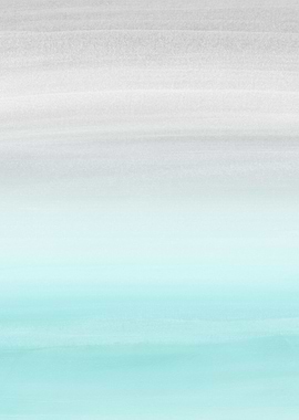 Aqua Blue Gray Watercolor