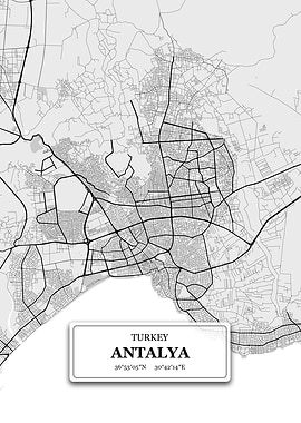 Antalya Turkey City Map