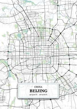 Beijing China City Map