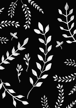 White Leaves Pattern 3