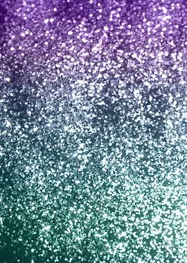 Aqua Purple Ombre Glitter