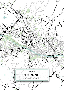 Florence Italy City Map