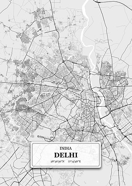 Delhi India City Map