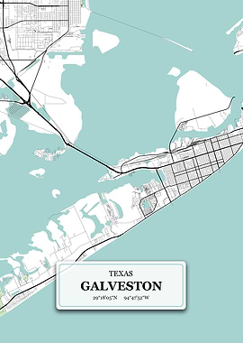 Galveston Texas City Map