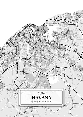 Havana Cuba City Map