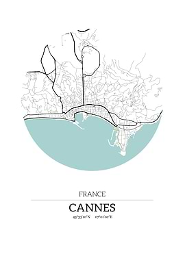 Cannes France City Map