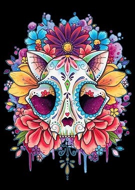 Tattoo Sugar Cat Skull