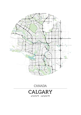 Galgary Canada City Map
