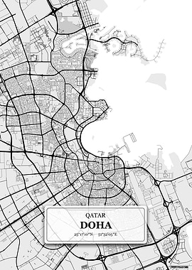 Doha Qatar City Map