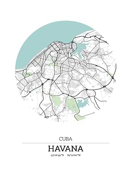 Havana Cuba City Map