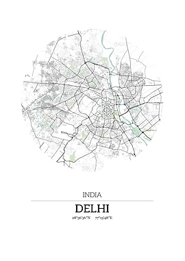 Delhi India City Map