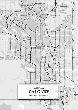 Galgary Canada City Map