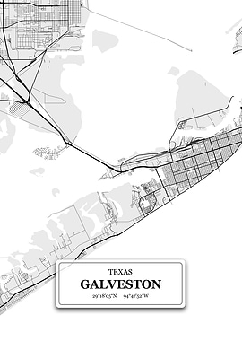 Galveston Texas City Map
