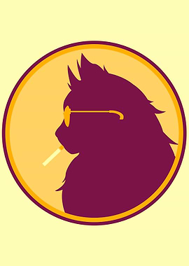 Cool Retro Smoking Cat