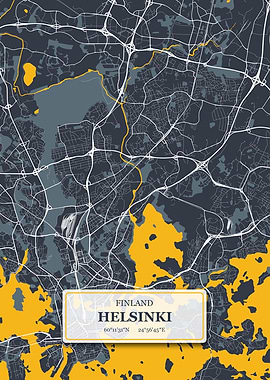 Helsinki Finland City Map