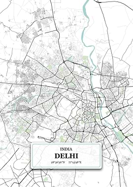 Delhi India City Map