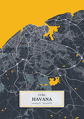 Havana Cuba City Map