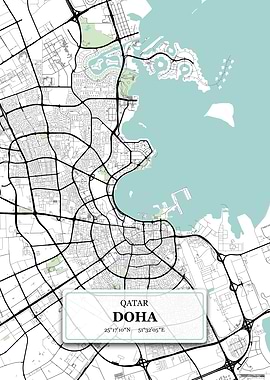 Doha Qatar City Map