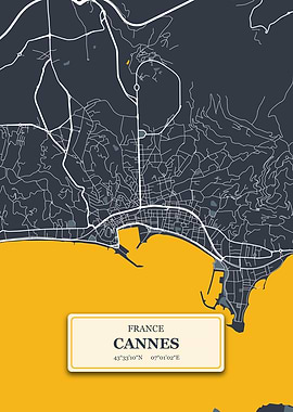 Cannes France City Map