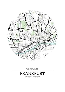 Frankfurt Germany City Map