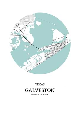 Galveston Texas City Map
