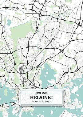Helsinki Finland City Map