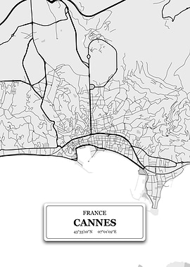 Cannes France City Map