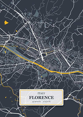 Florence Italy City Map