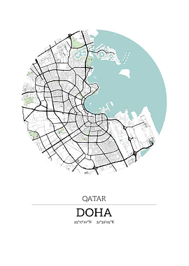 Doha Qatar City Map