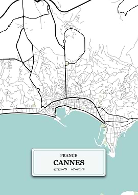 Cannes France City Map