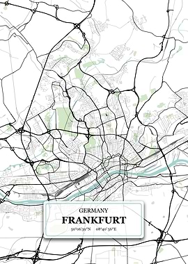 Frankfurt Germany City Map
