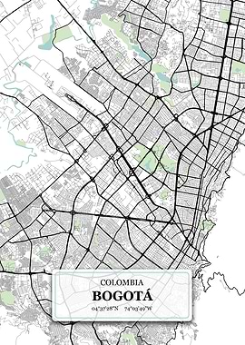 Bogota Columbia City Map